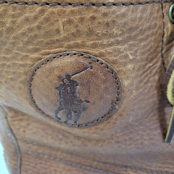 POLO RALPH LAUREN Ranger Boots Mens 10D Strap Brown Leather Outdoor Hiking Lace main image 5